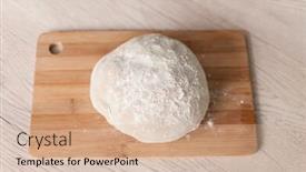  Presentation with recipe - Theme having raw-dough-covered-with-flour background and a soft green colored foreground