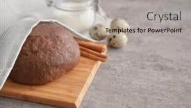  Presentation with dough - PPT theme with raw-dough-covered-with-towel background and a light gray colored foreground