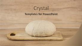  Presentation with dough - Audience pleasing presentation design consisting of raw-dough-on-wooden-surface backdrop and a coral colored foreground