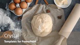  Presentation with dough - Beautiful slides featuring raw-dough-with-ingredients backdrop and a coral colored foreground