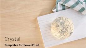  Presentation with poppy - Slide deck consisting of raw dough with poppy seeds on wooden board background and a lemonade colored foreground