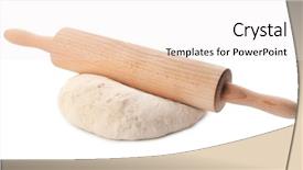 Presentation with dough - Colorful PPT theme enhanced with raw dough with rolling pin backdrop and a  colored foreground