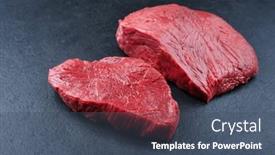  Presentation with bison - PPT theme having raw-dry-aged-bison-beef background and a ocean colored foreground