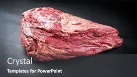  Presentation with wagyu - PPT layouts consisting of raw-dry-aged-wagyu-beef background and a dark gray colored foreground