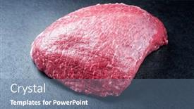  Presentation with wagyu - PPT theme with raw-dry-aged-wagyu-beef background and a ocean colored foreground