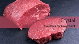  Presentation with wagyu - Slide deck featuring raw-dry-aged-wagyu-beef background and a coral colored foreground
