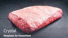 Presentation with wagyu - PPT layouts with raw-dry-aged-wagyu-cap background and a dark gray colored foreground