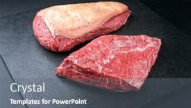  Presentation with wagyu - PPT theme enhanced with raw-dry-aged-wagyu-cap background and a gray colored foreground