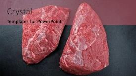  Presentation with wagyu - Slide deck enhanced with raw-dry-aged-wagyu-cap background and a coral colored foreground