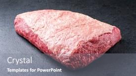  Presentation with wagyu - PPT theme with raw-dry-aged-wagyu-cap background and a gray colored foreground