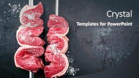  Presentation with wagyu - Slide deck consisting of raw-dry-aged-wagyu-picanha background and a dark gray colored foreground