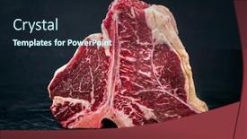  Presentation with wagyu - PPT layouts enhanced with raw-dry-aged-wagyu-porterhouse background and a wine colored foreground