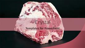  Presentation with wagyu - PPT theme enhanced with raw-dry-aged-wagyu-porterhouse background and a coral colored foreground
