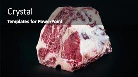  Presentation with wagyu - PPT theme enhanced with raw-dry-aged-wagyu-porterhouse background and a black colored foreground