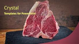  Presentation with wagyu - Presentation consisting of raw-dry-aged-wagyu-porterhouse background and a tawny brown colored foreground