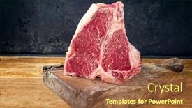  Presentation with wagyu - Theme enhanced with raw-dry-aged-wagyu-porterhouse background and a red colored foreground