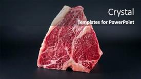  Presentation with wagyu - Presentation theme with raw-dry-aged-wagyu-porterhouse background and a wine colored foreground