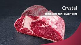  Presentation with dry eye - Presentation having raw-dry-aged-wagyu-rib background and a wine colored foreground