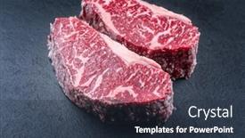  Presentation with roast beef - Presentation theme enhanced with raw-dry-aged-wagyu-roast background and a tawny brown colored foreground