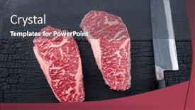  Presentation with roast beef - Theme featuring raw-dry-aged-wagyu-roast background and a dark gray colored foreground