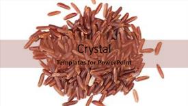  Presentation with brown rice - Slide set with raw dry brown rice background and a red colored foreground