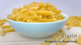  Presentation with macaroni - Slides having raw-dry-italian-pasta background and a coral colored foreground
