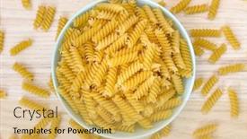  Presentation with macaroni - Slide deck featuring raw-dry-italian-pasta background and a yellow colored foreground