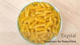  Presentation with macaroni - Theme having raw-dry-italian-pasta background and a yellow colored foreground
