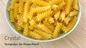  Presentation with macaroni - Colorful PPT layouts enhanced with raw-dry-italian-pasta backdrop and a yellow colored foreground