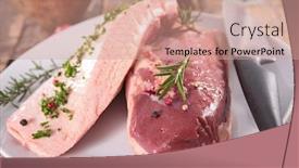  Presentation with duck - Slides enhanced with raw duck breast background and a coral colored foreground