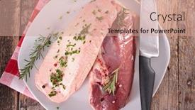  Presentation with duck - Amazing slide deck having raw-duck-fillet-duck-breast backdrop and a coral colored foreground