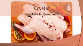  Presentation with duck - Cool new presentation theme with raw-duck-with-ingredients backdrop and a coral colored foreground