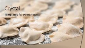  Presentation with closeup of foosball table soccer - Audience pleasing presentation theme consisting of raw dumplings on table closeup backdrop and a lemonade colored foreground