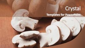 Presentation with candy edible film - PPT layouts featuring raw edible portabello mushrooms ready background and a  colored foreground