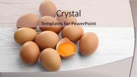  Presentation with wooden - PPT layouts consisting of raw-eggs-with-yolk background and a  colored foreground
