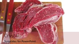  Presentation with cutting board - Amazing PPT theme having raw-fillet-mignon-on-cutting backdrop and a red colored foreground