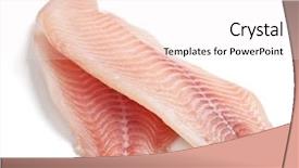  Presentation with fish nile tilapia - Beautiful PPT theme featuring raw filleted tilapia fish backdrop and a sky blue colored foreground