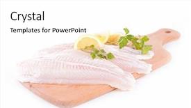  Presentation with fish - Amazing PPT theme having raw fish fillet backdrop and a white colored foreground