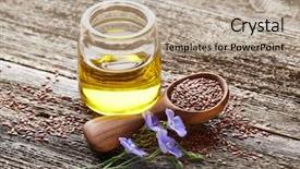  Presentation with oil seeds - Amazing slide set having raw flax oil with seeds backdrop and a  colored foreground