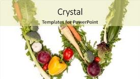  Presentation with preservation of fruit and vegetable - Beautiful presentation theme featuring raw food - vegetable alphabet letter w backdrop and a  colored foreground