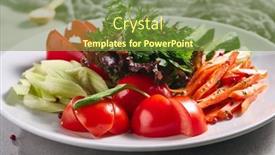  Presentation with rustic healthy - Presentation theme enhanced with raw-food-fresh-vegetable-plate background and a tawny brown colored foreground