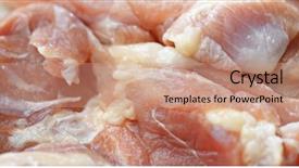  Presentation with chicken - PPT theme having raw fresh chicken background and a coral colored foreground