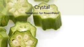  Presentation with okra - PPT theme having raw-fresh-okra-on-white background and a soft green colored foreground