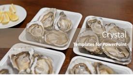  Presentation with oyster - Audience pleasing slide deck consisting of raw fresh oyster backdrop and a coral colored foreground