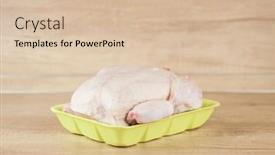  Presentation with chicken little chicks - Presentation theme enhanced with raw-frozen-chicken background and a lemonade colored foreground