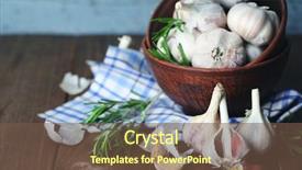  Presentation with garlic - Beautiful PPT theme featuring raw garlic and spices backdrop and a tawny brown colored foreground