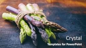  Presentation with cinematic - PPT layouts consisting of raw-green-and-violet-asparagus background and a ocean colored foreground