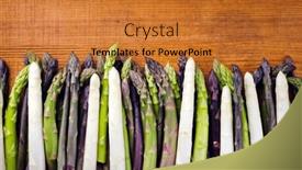  Presentation with asparagus - PPT theme with raw-green-white-and-lilac background and a gold colored foreground