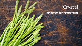  Presentation with burnt - Slides enhanced with raw-green-wild-asparagus-offered background and a tawny brown colored foreground
