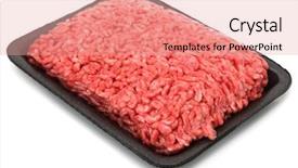  Presentation with ground beef - Cool new slide deck with raw ground beef in styrofoam backdrop and a coral colored foreground